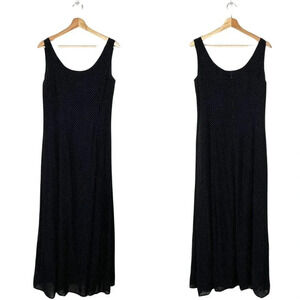 Vintage Isabel Ardee Women's 10 Sleeveless Polka Dot Evening Maxi Dress Black